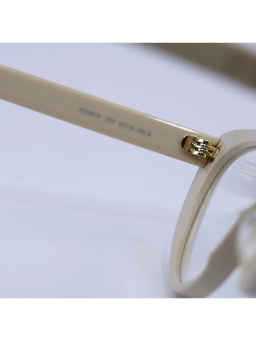 Fendi FE50075I 057 Eyeglasses Shiny Beige 53mm Cat Eye Frame